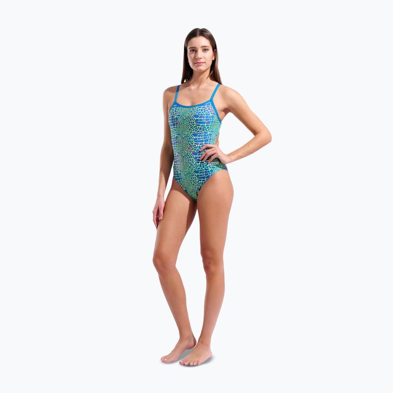 Strój pływacki jednoczęściowy damski arena Snake Skin Challenge blue cosmo multi/blue cosmo 6