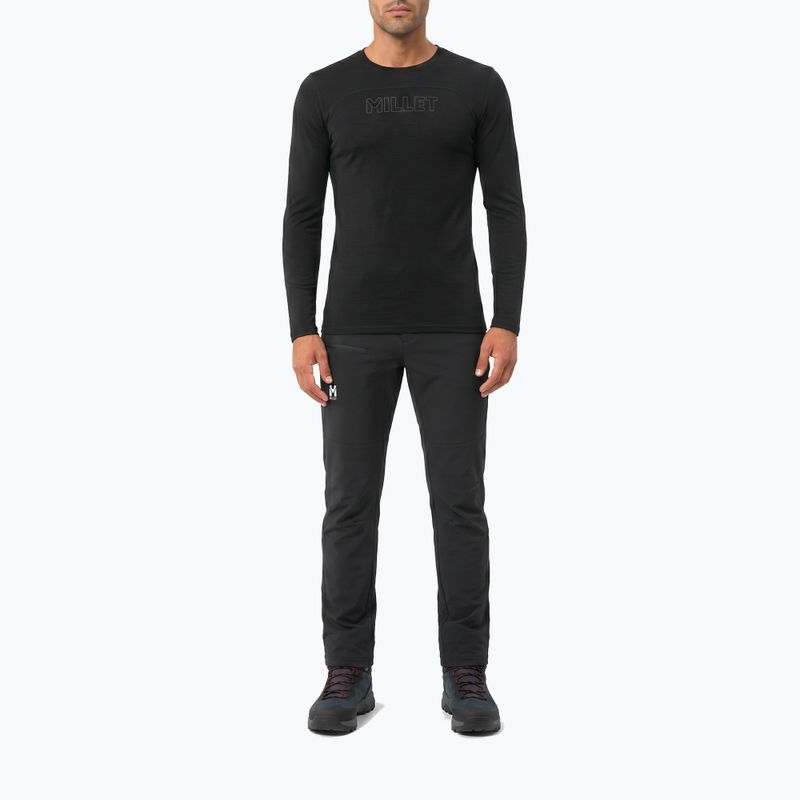 Longsleeve trekkingowy męski Millet Ubic Wool LS Pullover black 2