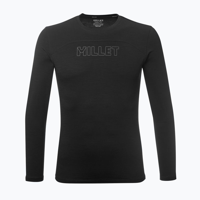 Longsleeve trekkingowy męski Millet Ubic Wool LS Pullover black 3