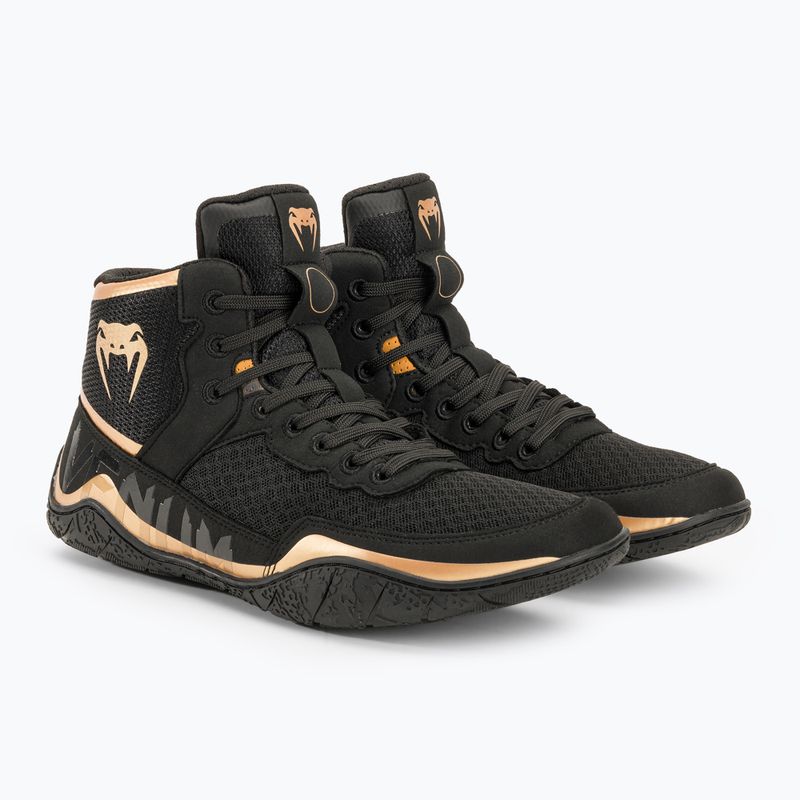 Buty bokserskie Venum Elite Wrestling black/bronze 4