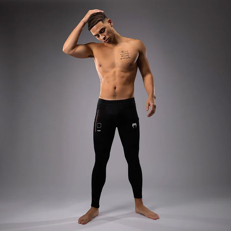 Legginsy treningowe męskie Venum Tactical XT Spats black/fire red 2