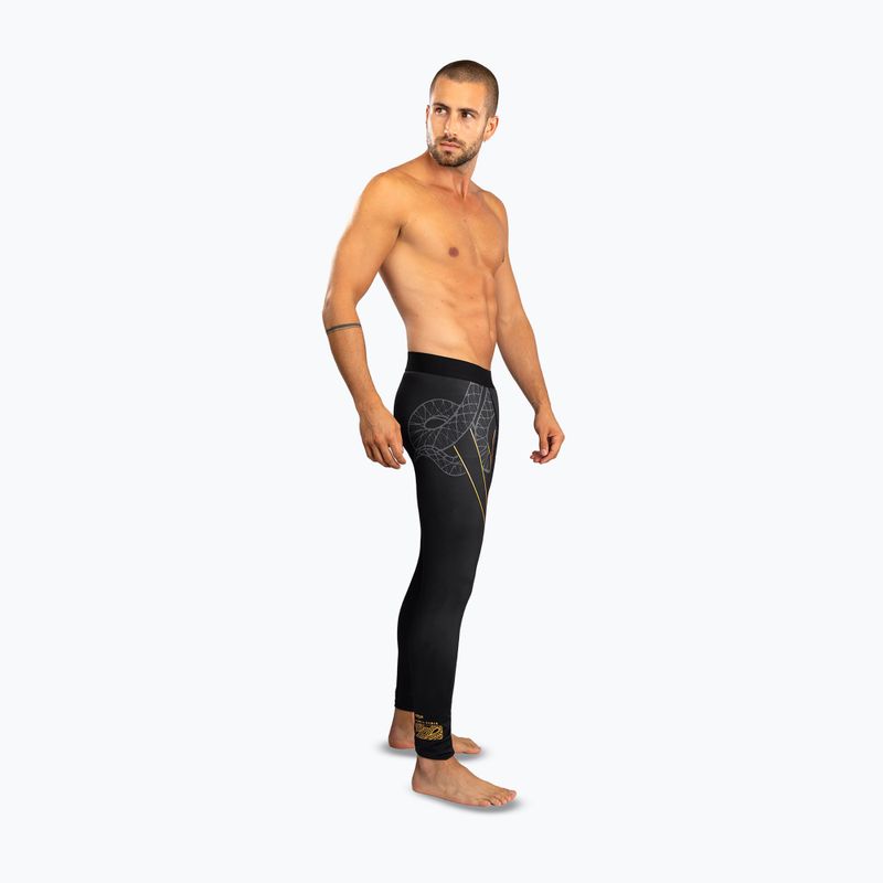 Legginsy treningowe męskie Venum Serpenti Spats black/silver/gold 2