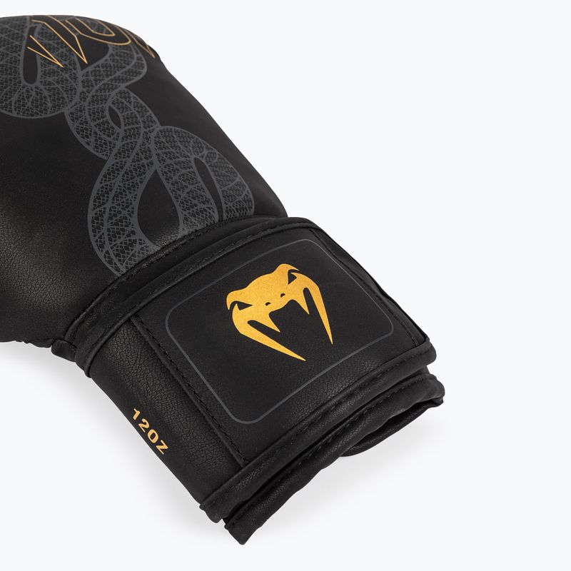 Rękawice bokserskie Venum Serpenti Boxing black/silver/gold 3