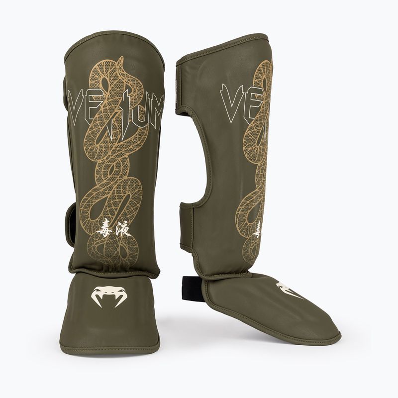 Ochraniacze piszczeli i stóp Venum Serpenti khaki/bronze/ivory 2