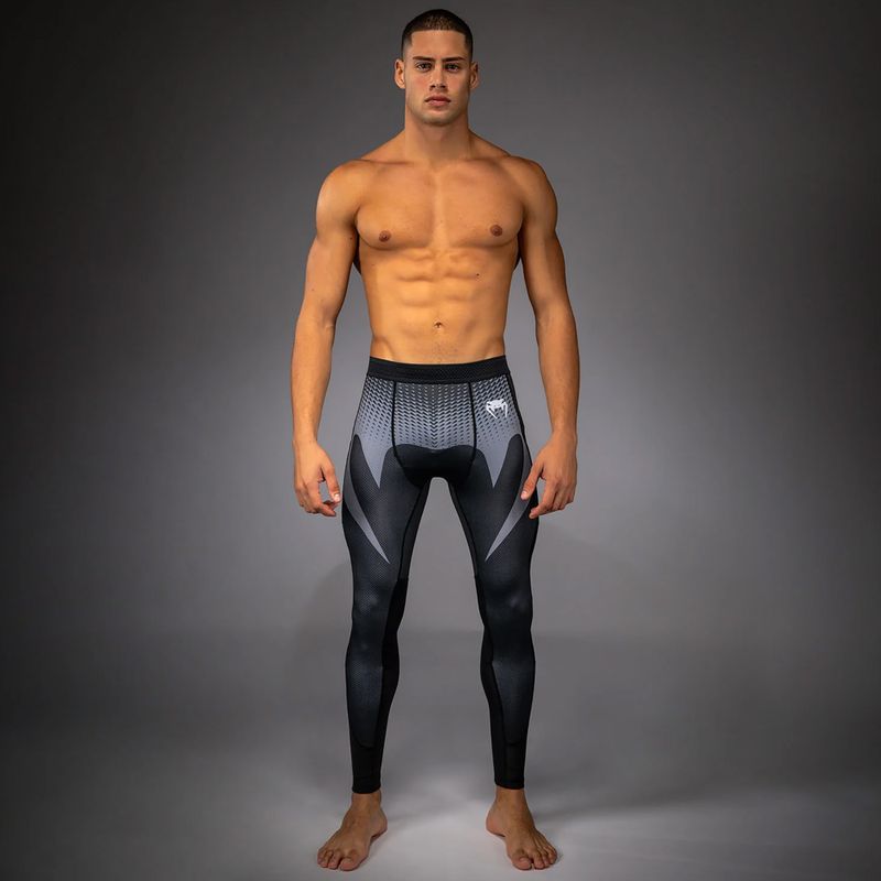 Legginsy treningowe meskie Venum No Gi Spats black/silver grey 2