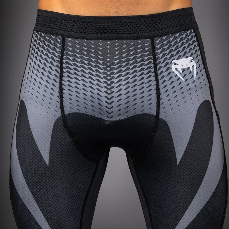 Legginsy treningowe meskie Venum No Gi Spats black/silver grey 4