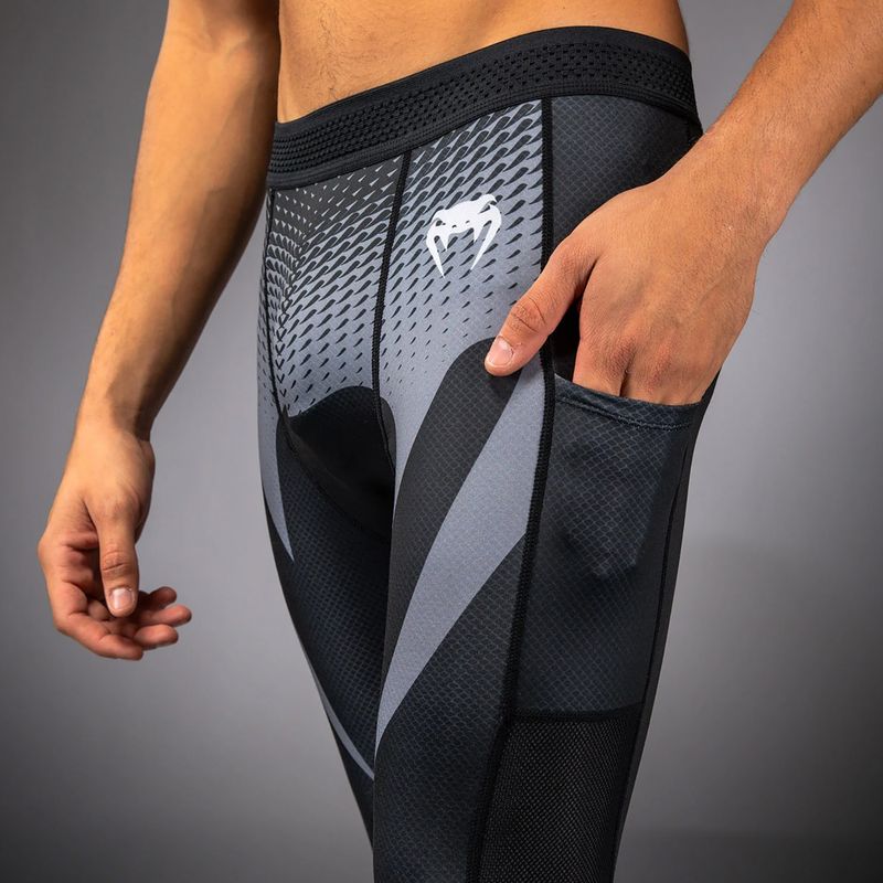 Legginsy treningowe meskie Venum No Gi Spats black/silver grey 5
