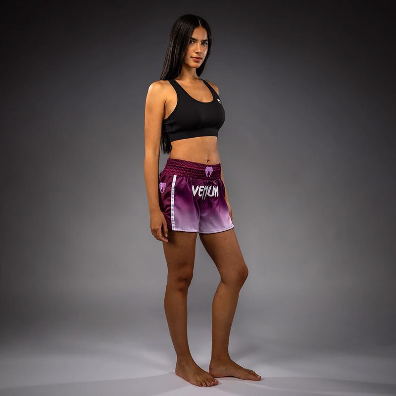 Spodenki treningowe damskie Venum Iris Muay Thai plum/white 2