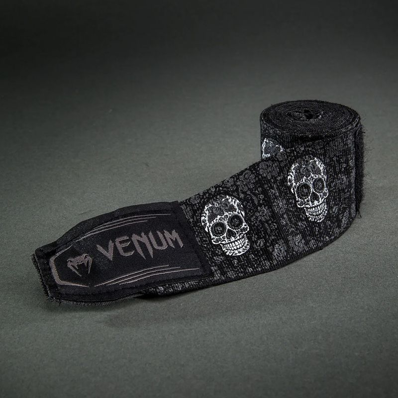 Bandaże bokserskie Venum Santa Muerte Handwraps 250 cm black/white 3