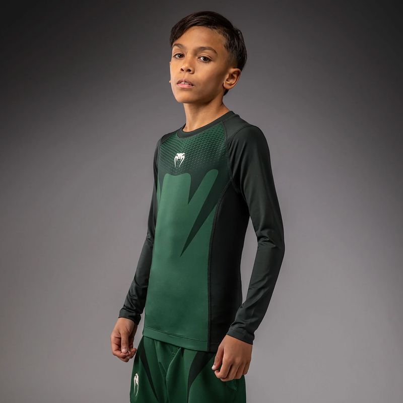 Rashguard longsleeve dziecięcy Venum Attack Kids Rashguard fores green/off white 3