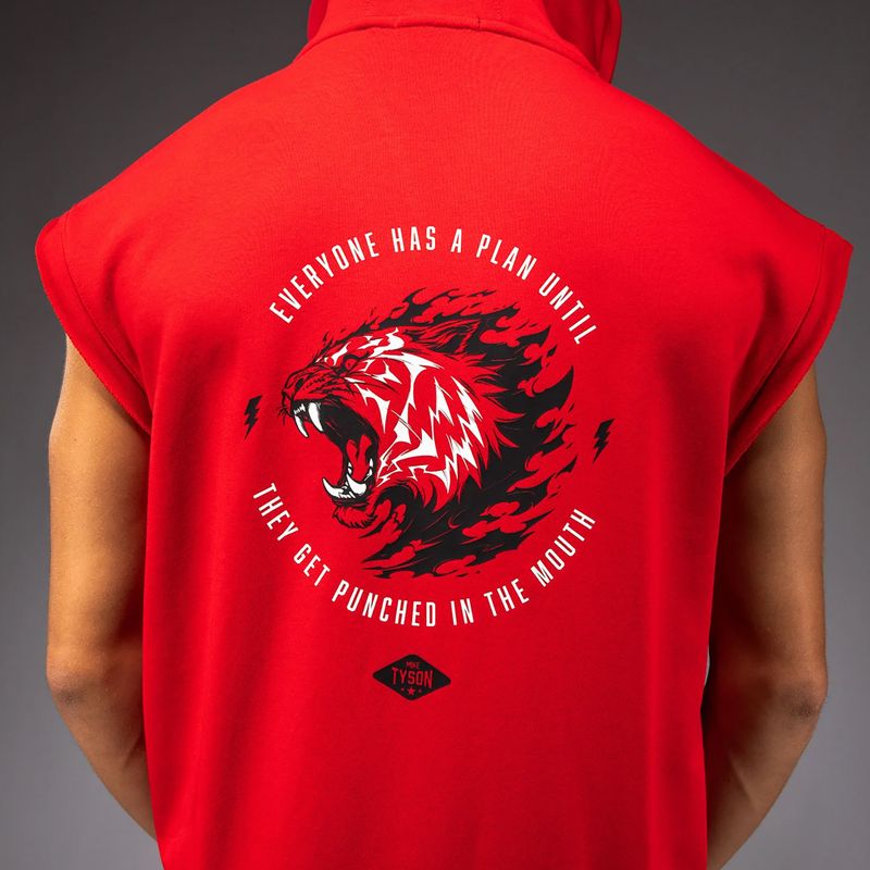Bluza męska Venum x Mike Tyson Tiger Sleeveless Hoodie intense red/deep black 6