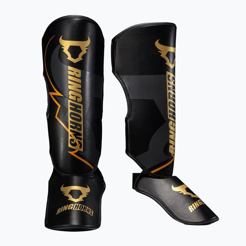 Ochraniacze piszczeli i stóp Venum Ringhorns Charger Shin black/gold 2
