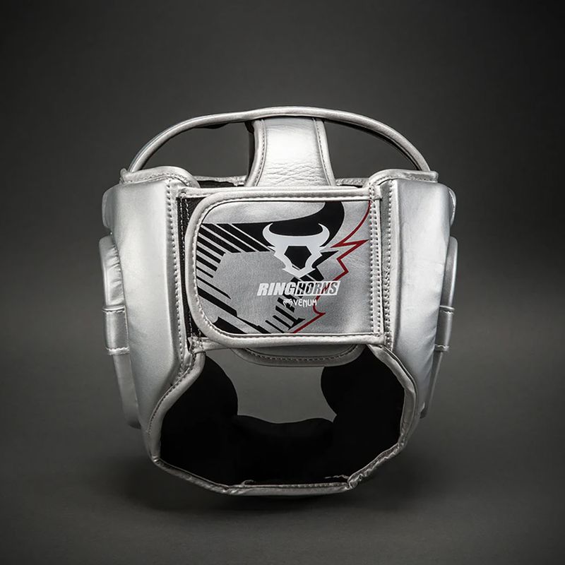 Kask bokserski Venum Ringhorns Charger Headgear silver/black 3