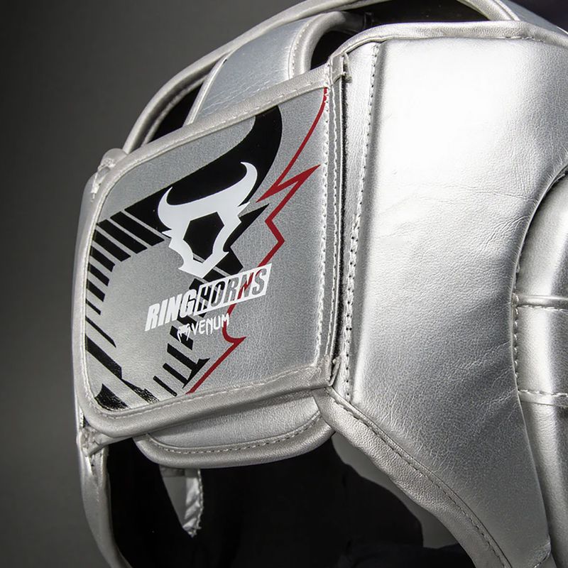 Kask bokserski Venum Ringhorns Charger Headgear silver/black 5