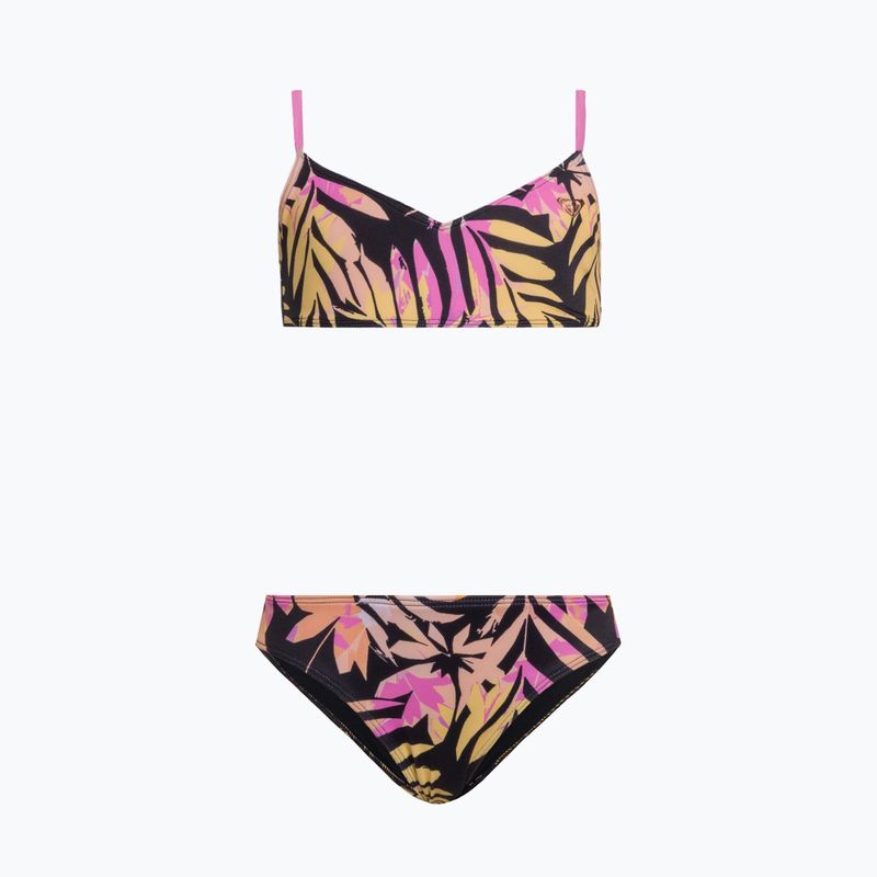 Strój kąpielowy dwuczęściowy dziecięcy ROXY Active Joy Basic Triangle Set anthracite zebra jungle girl