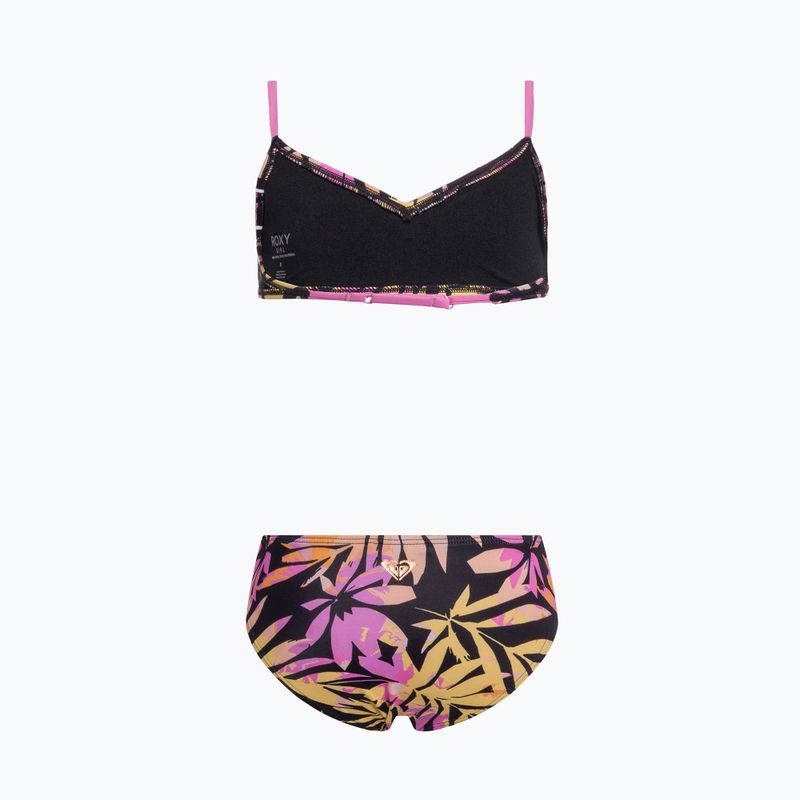 Strój kąpielowy dwuczęściowy dziecięcy ROXY Active Joy Basic Triangle Set anthracite zebra jungle girl 2