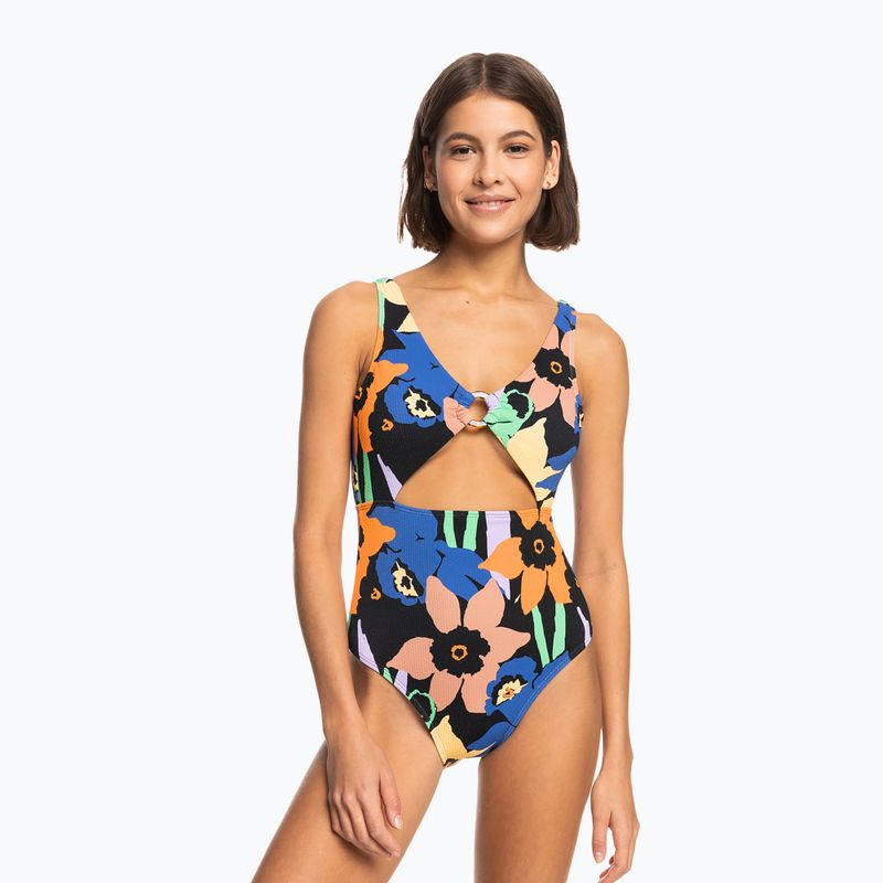 Strój kąpielowy jednoczęściowy damski ROXY Color Jam anthracite flower jammin 5