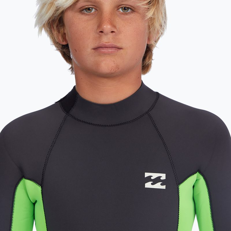 Pianka do pływania dziecięca Billabong 3/2 mm Absolute Back Zip neon green 3