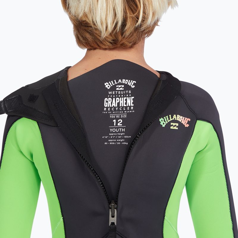 Pianka do pływania dziecięca Billabong 3/2 mm Absolute Back Zip neon green 4