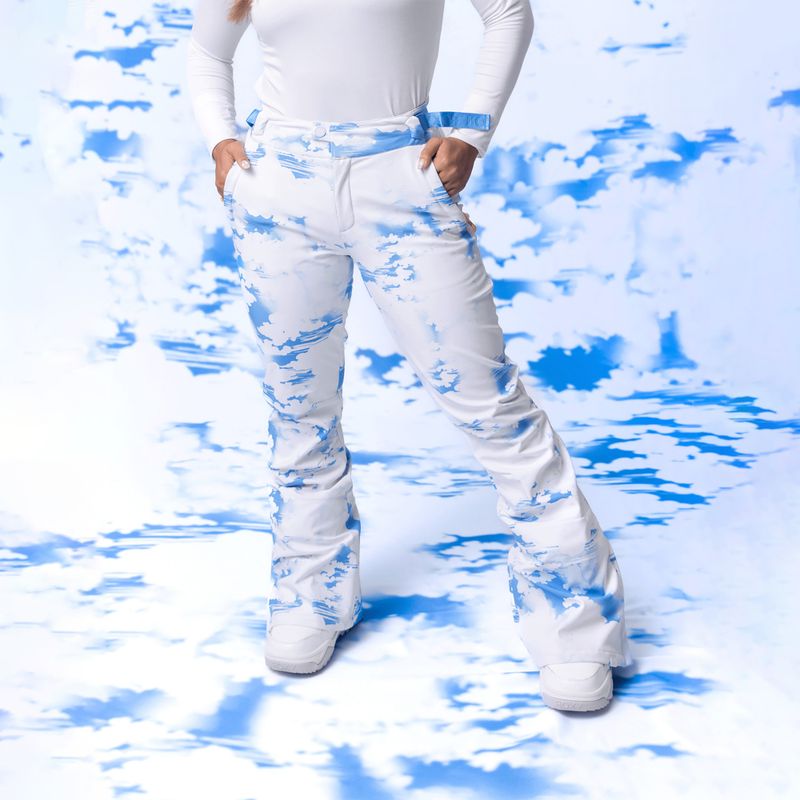 Spodnie snowboardowe damskie ROXY Chloe Kim azure blue clouds 9
