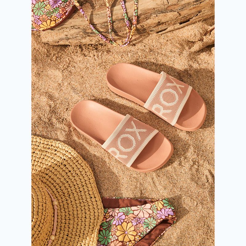 Klapki damskie ROXY Slippy Knit wheat/turkish coffee 13