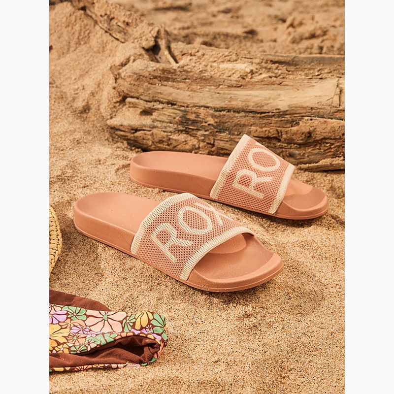 Klapki damskie ROXY Slippy Knit wheat/turkish coffee 14