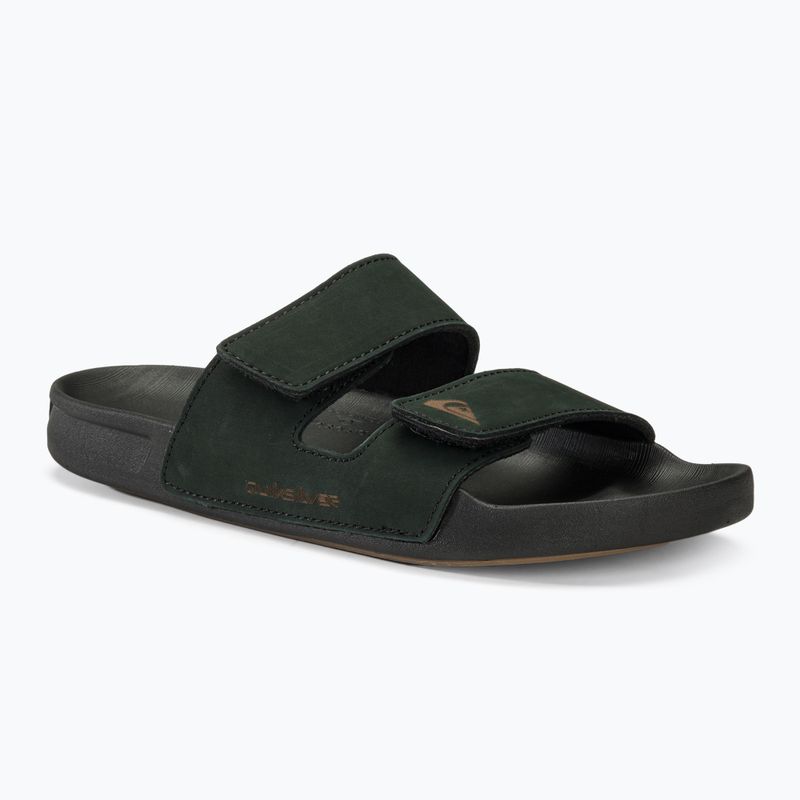 Klapki męskie Quiksilver Rivi Leather Double Adjust black 1