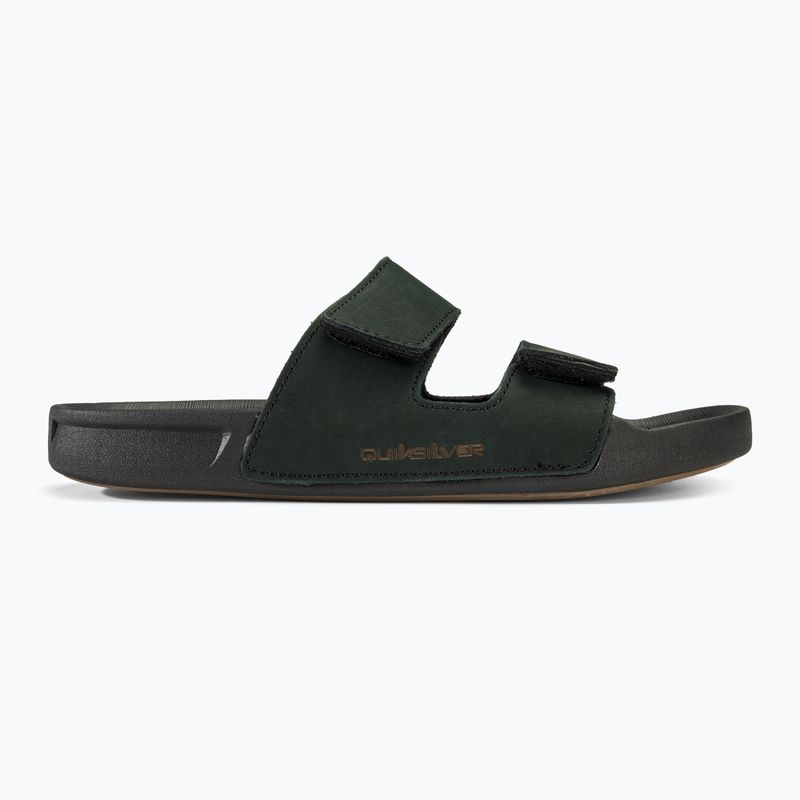 Klapki męskie Quiksilver Rivi Leather Double Adjust black 1 2