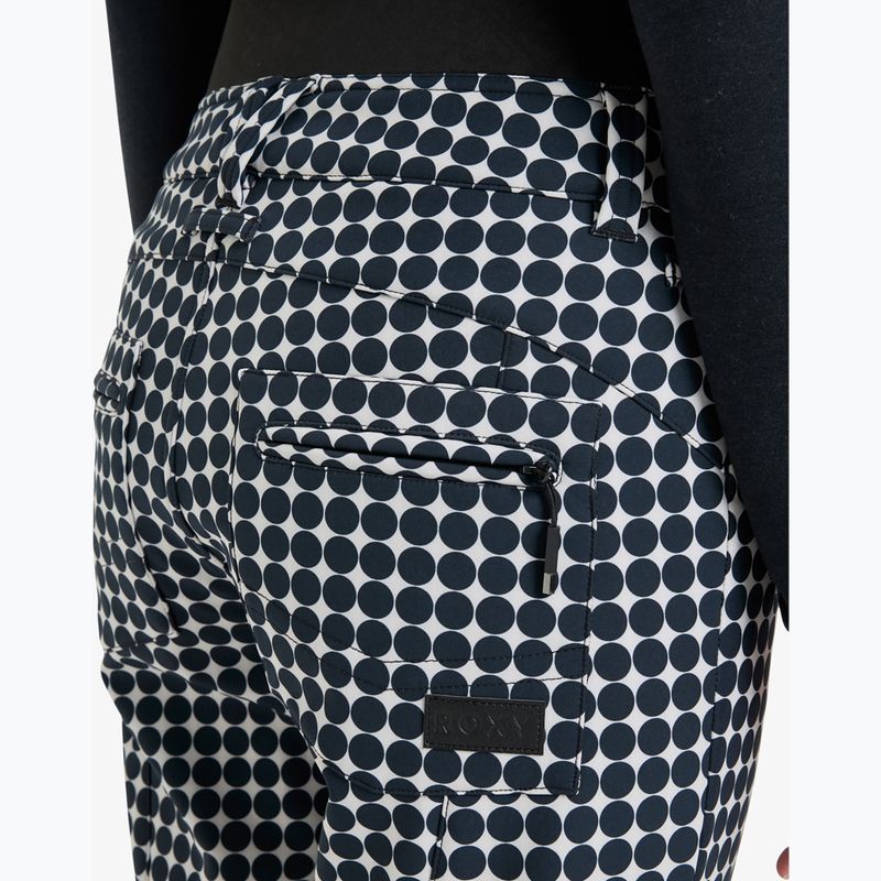 Spodnie snowboardowe damskie ROXY Rising High whisper white/small dots 5