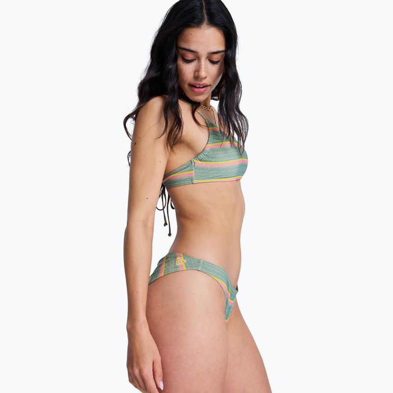 Dół od stroju kąpielowego ROXY Ocean Dreamer Cheeky oil green say it with stripes 5
