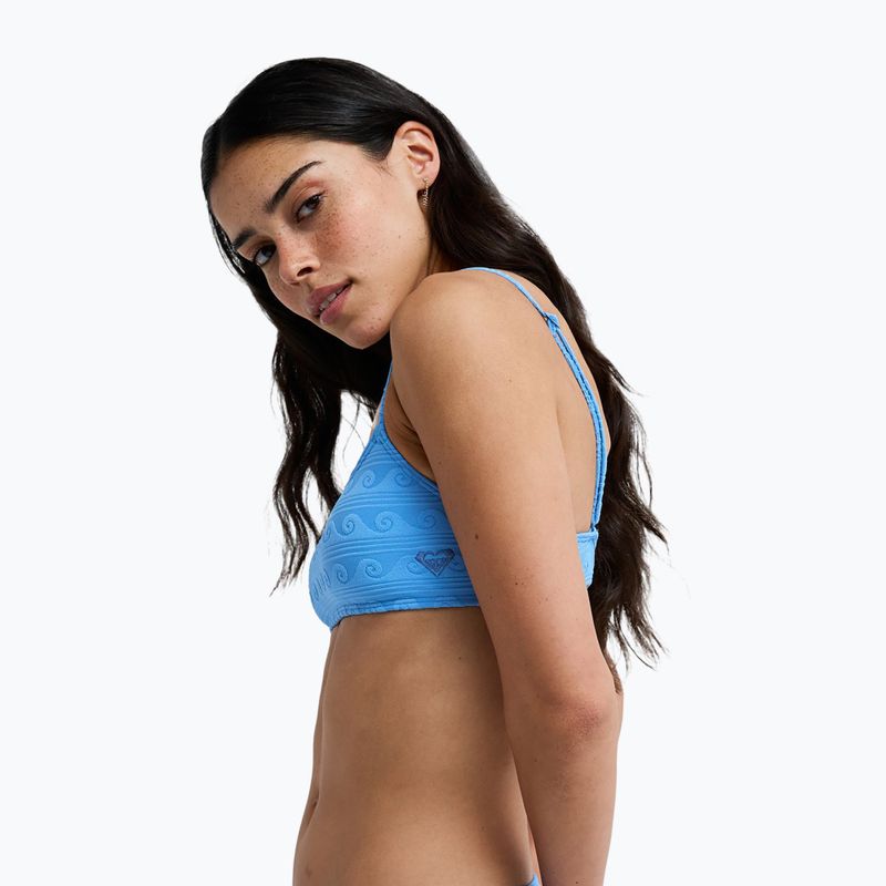 Góra od stroju kąpielowego ROXY Paradise Wave Bralette silver lake blue make a splash 4