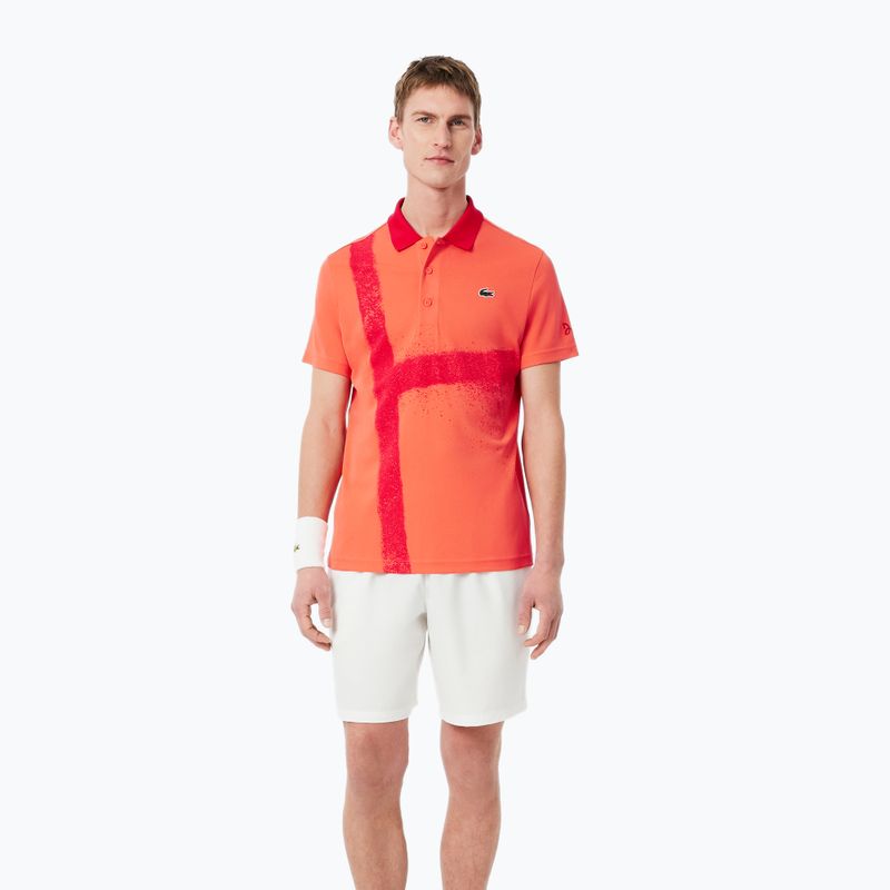 Koszulka tenisowa męska Lacoste Polo DH8971 mango tree red 2