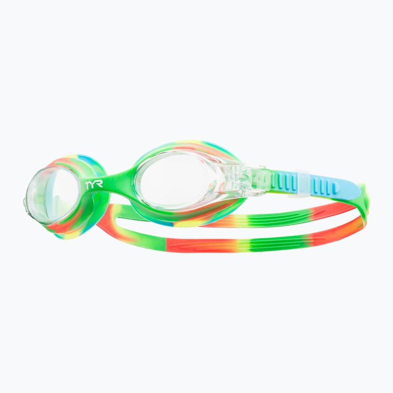 Okulary do pływania dziecięce TYR Swimple Tie Dye Non-Mirrored clear/ green/ orange 5