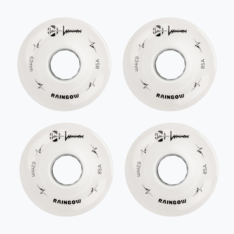 Kółka do rolek FR Skates Luminous Led Quad Wheel 62mm/85A Sixies 6LED X4 rainbow/white 2