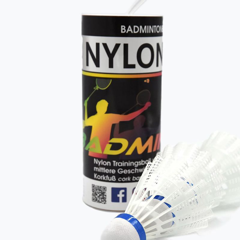 Lotki do badmintona Sunflex Nylon 3XW 3 szt. białe 53558 3