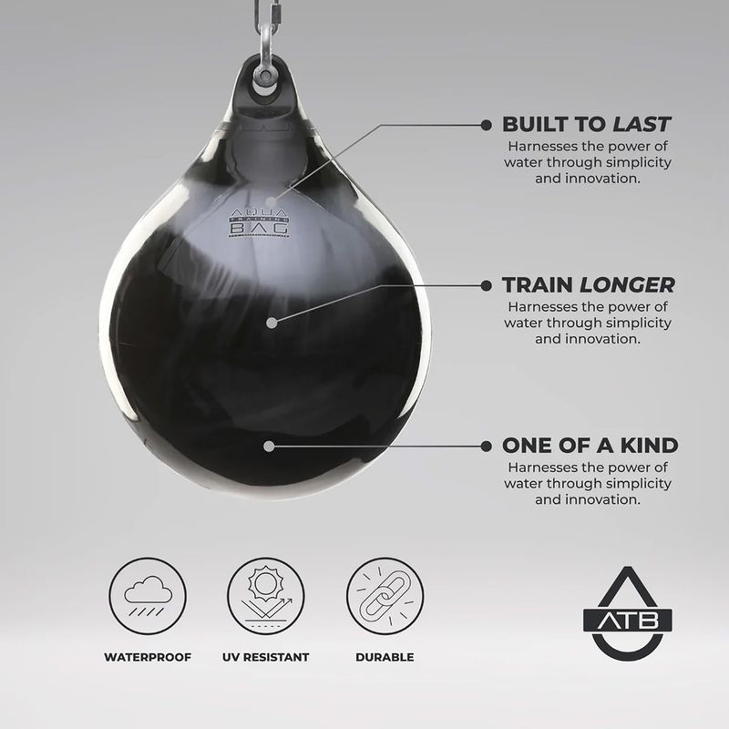 Gruszka bokserska Aqua Training Bag Energy Punching Bag 15" black/silver 4