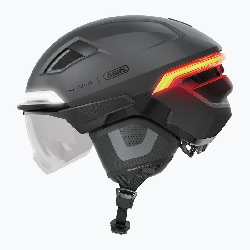 Kask rowerowy z kierunkowskazami ABUS Hyp-e Ace volcano titan 3