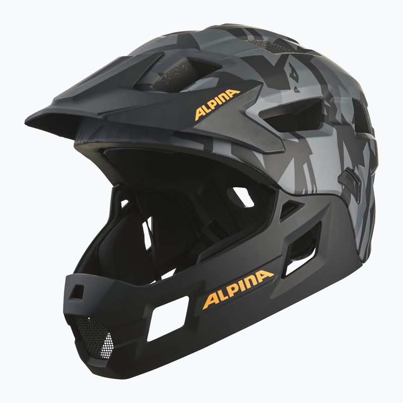 Kask rowerowy dziecięcy Alpina Rupi black camo/orange matt 8