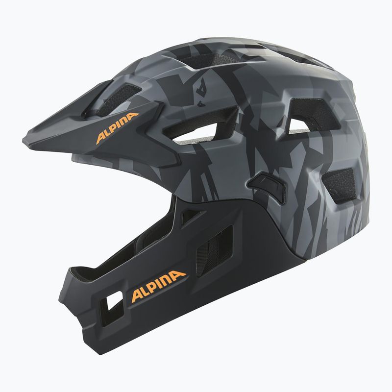 Kask rowerowy dziecięcy Alpina Rupi black camo/orange matt 11