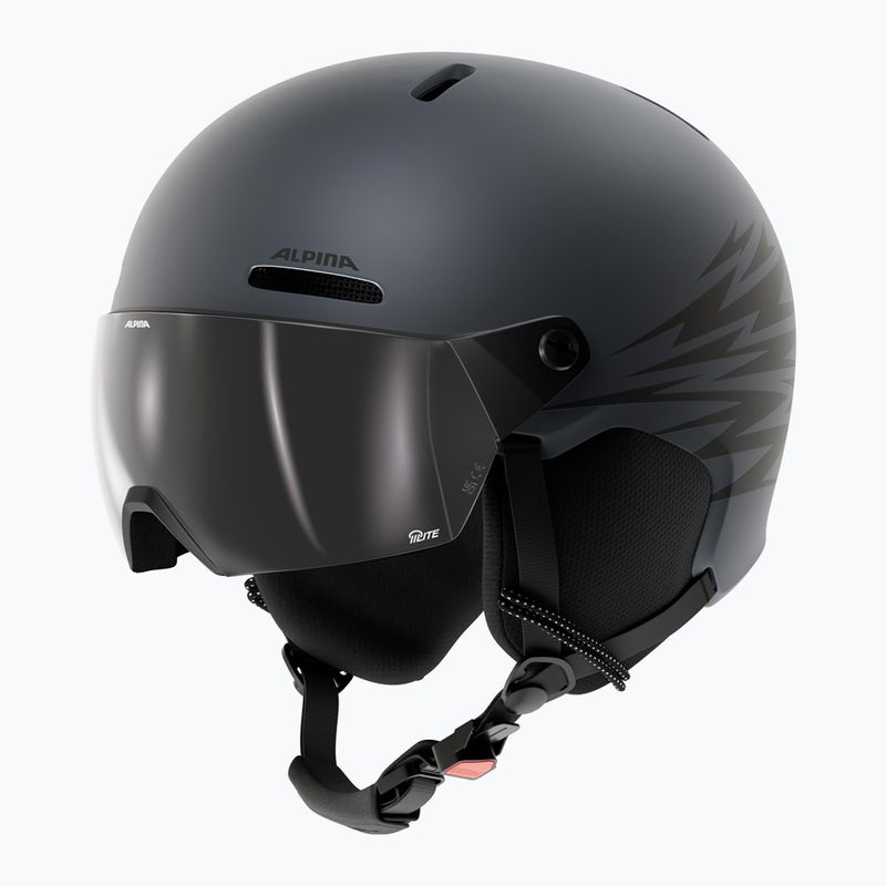 Kask narciarski dziecięcy Alpina Zupo 2 Visor Q-Lite midnight grey