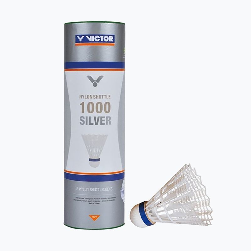 Lotki do badmintona VICTOR Nylonshuttle 1000 Fast 6 szt. white