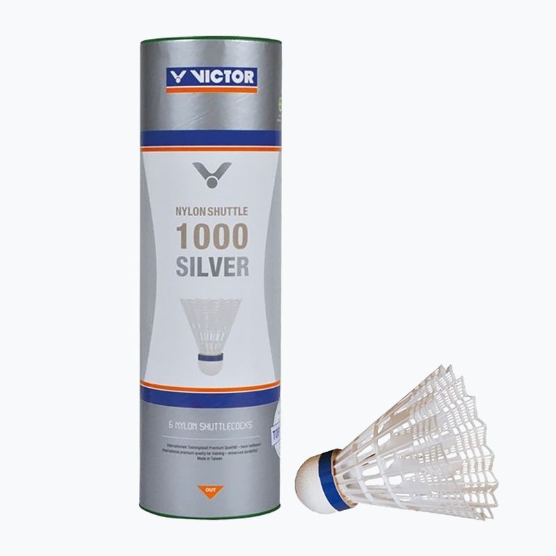 Lotki do badmintona VICTOR Nylonshuttle 1000 Slow 6 szt. white