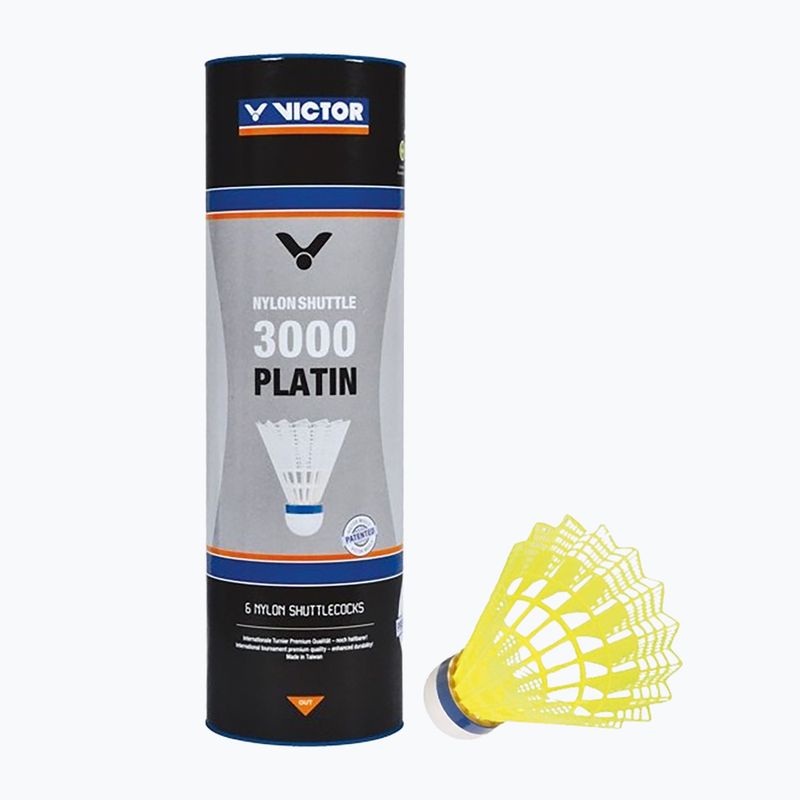 Lotki do badmintona VICTOR Nylonshuttle 3000 Medium 6 szt. yellow