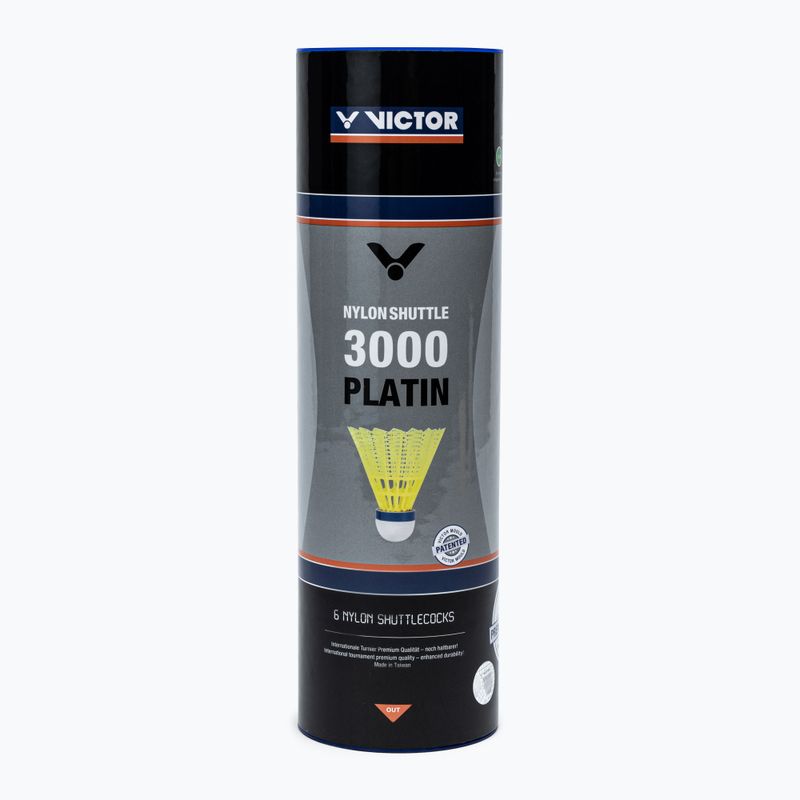 Lotki do badmintona VICTOR Nylonshuttle 3000 Medium 6 szt. yellow 2