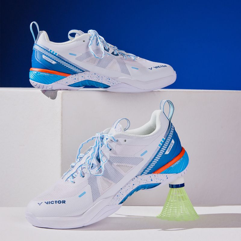 Buty do badmintona męskie VICTOR S82III AF white/myconos blue 4
