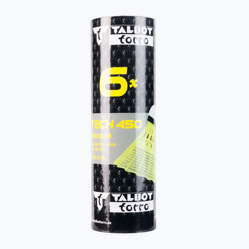 Lotki do badmintona Talbot-Torro Tech 450 Premium Nylon Medium 6 szt. yellow 2