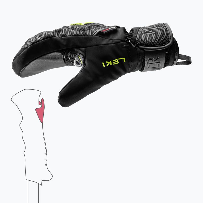 Rękawice narciarskie dziecięce LEKI WCR C-Tech 3D Junior Mitt black/ice lemon 6