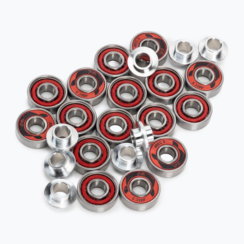 Kółka do rolek z łożyskami Powerslide PS One Spacer/Bearings 100 mm/82A 8 szt. red 3
