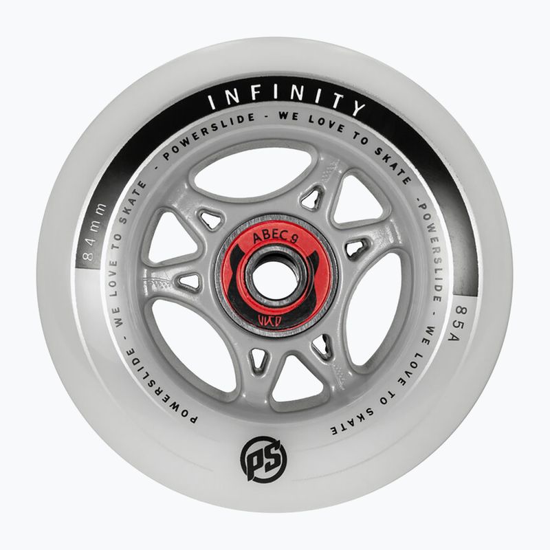 Kółka do rolek Powerslide Infinity 84 RTR ABEC9/Spacer 4 szt. grey