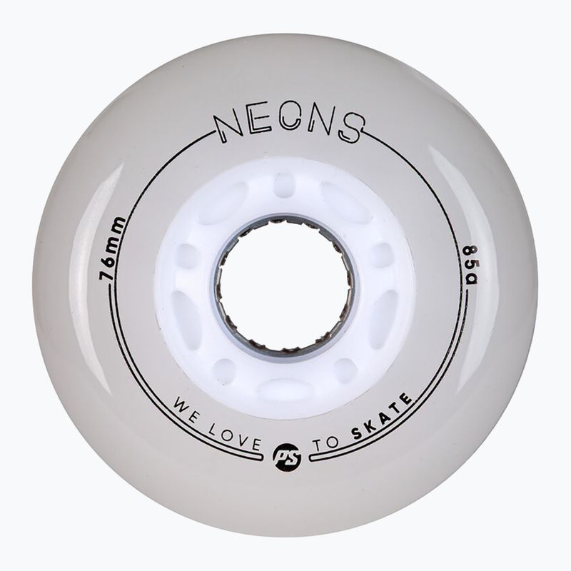 Kółka do rolek Powerslide Neons LED 76 mm/85A 4 szt. white